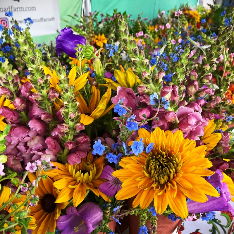 fresh flowers at the Lancaster Farmers Market
