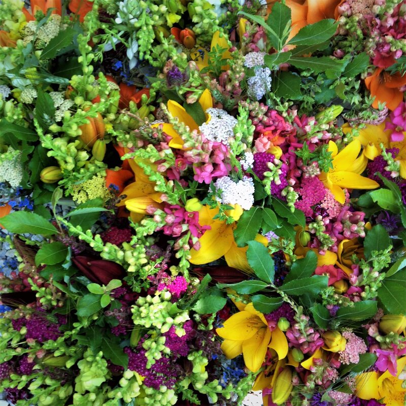 Lancaster Ohio Farmers Market local fresh organic specialty cut mixed wildflower flower bouquets