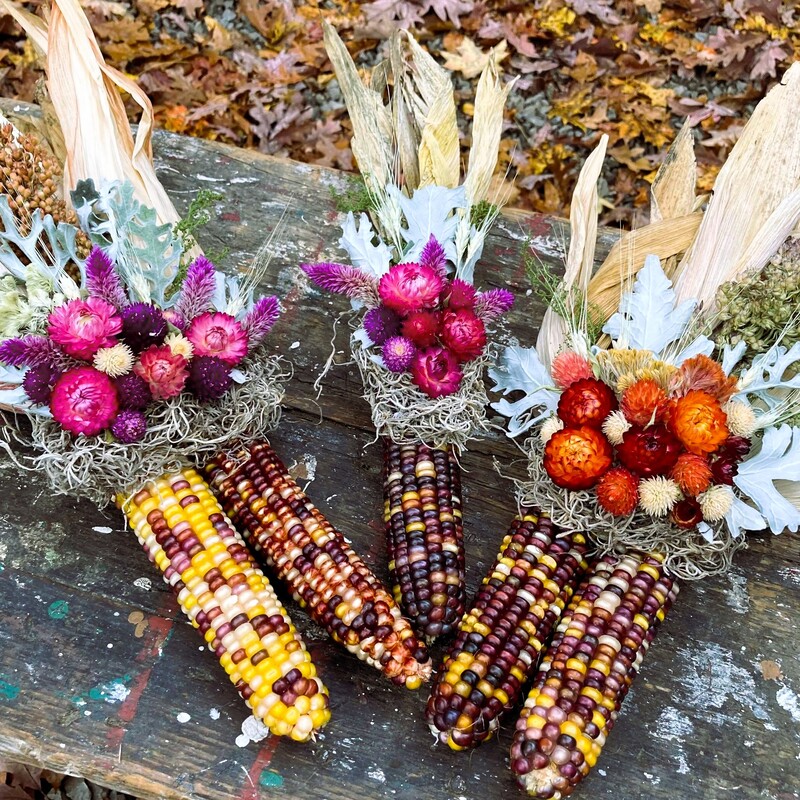 dried corn flower arrangement decoration Ohio