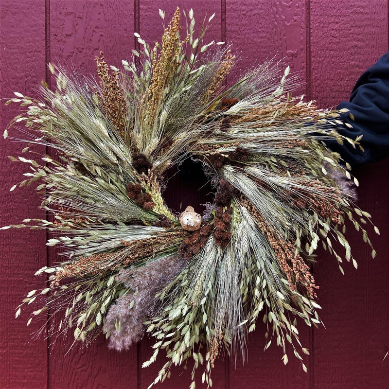 dried flower wreath Ohio farm