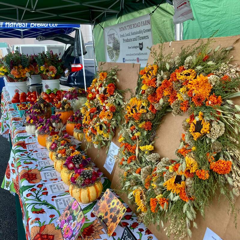 dried flower wreath decoration fall design Lancaster Farmers Market