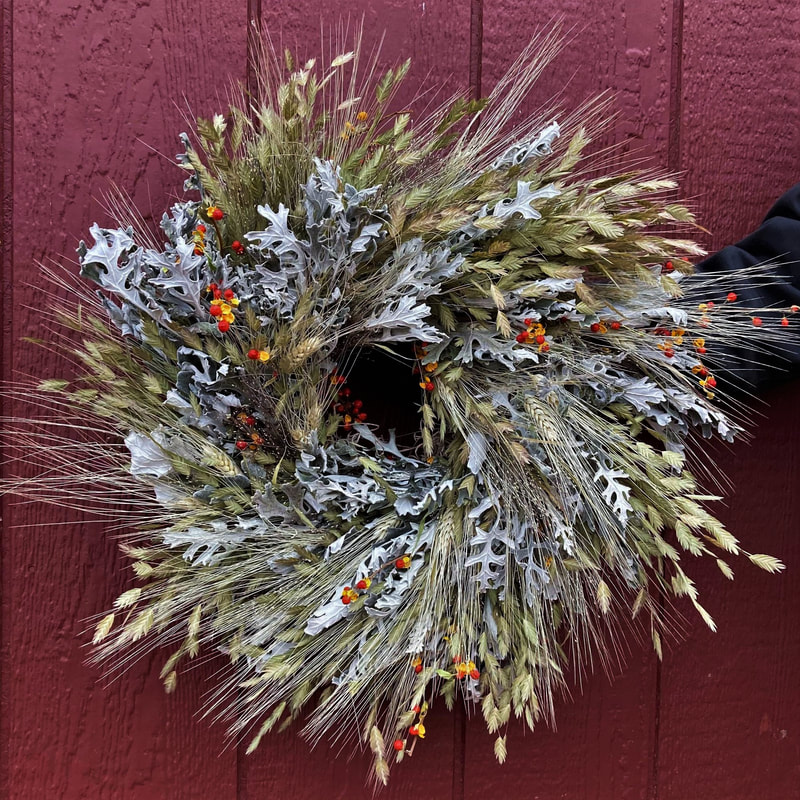 Dried flower wreath in New Lexington Ohio
